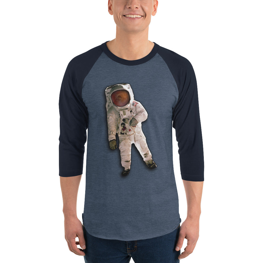 Space Cat Astronaut (no background) 3/4 sleeve raglan shirt