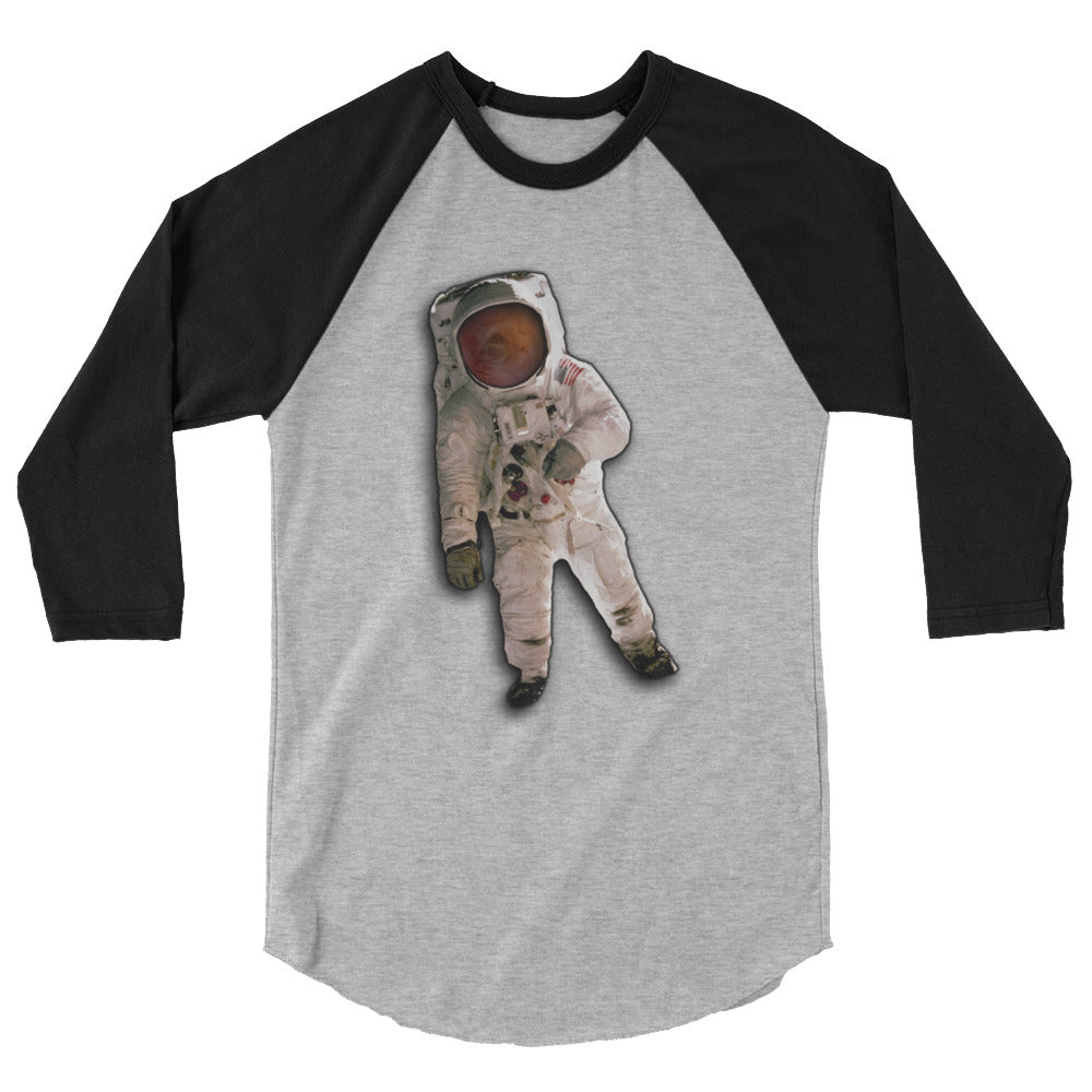 Space Cat Astronaut (no background) 3/4 sleeve raglan shirt