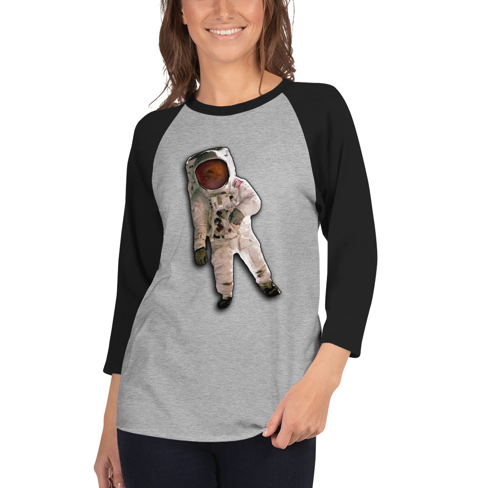 Space Cat Astronaut (no background) 3/4 sleeve raglan shirt