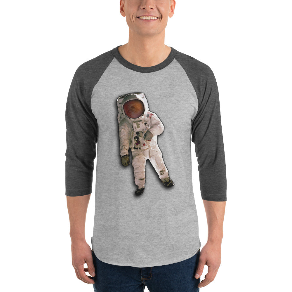 Space Cat Astronaut (no background) 3/4 sleeve raglan shirt