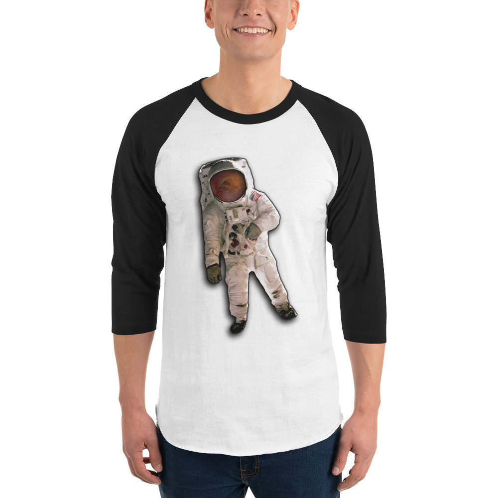 Space Cat Astronaut (no background) 3/4 sleeve raglan shirt