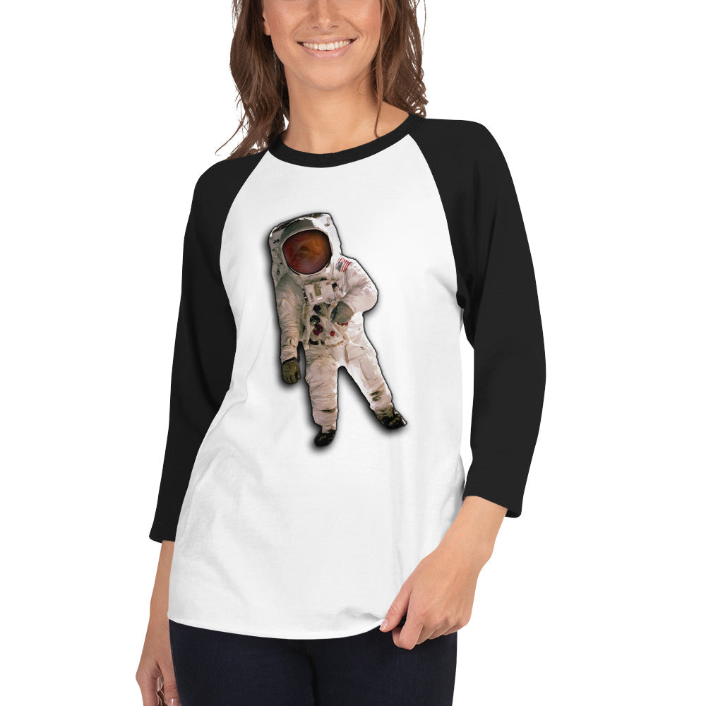 Space Cat Astronaut (no background) 3/4 sleeve raglan shirt