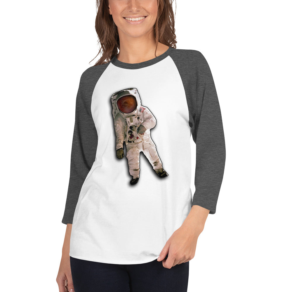 Space Cat Astronaut (no background) 3/4 sleeve raglan shirt