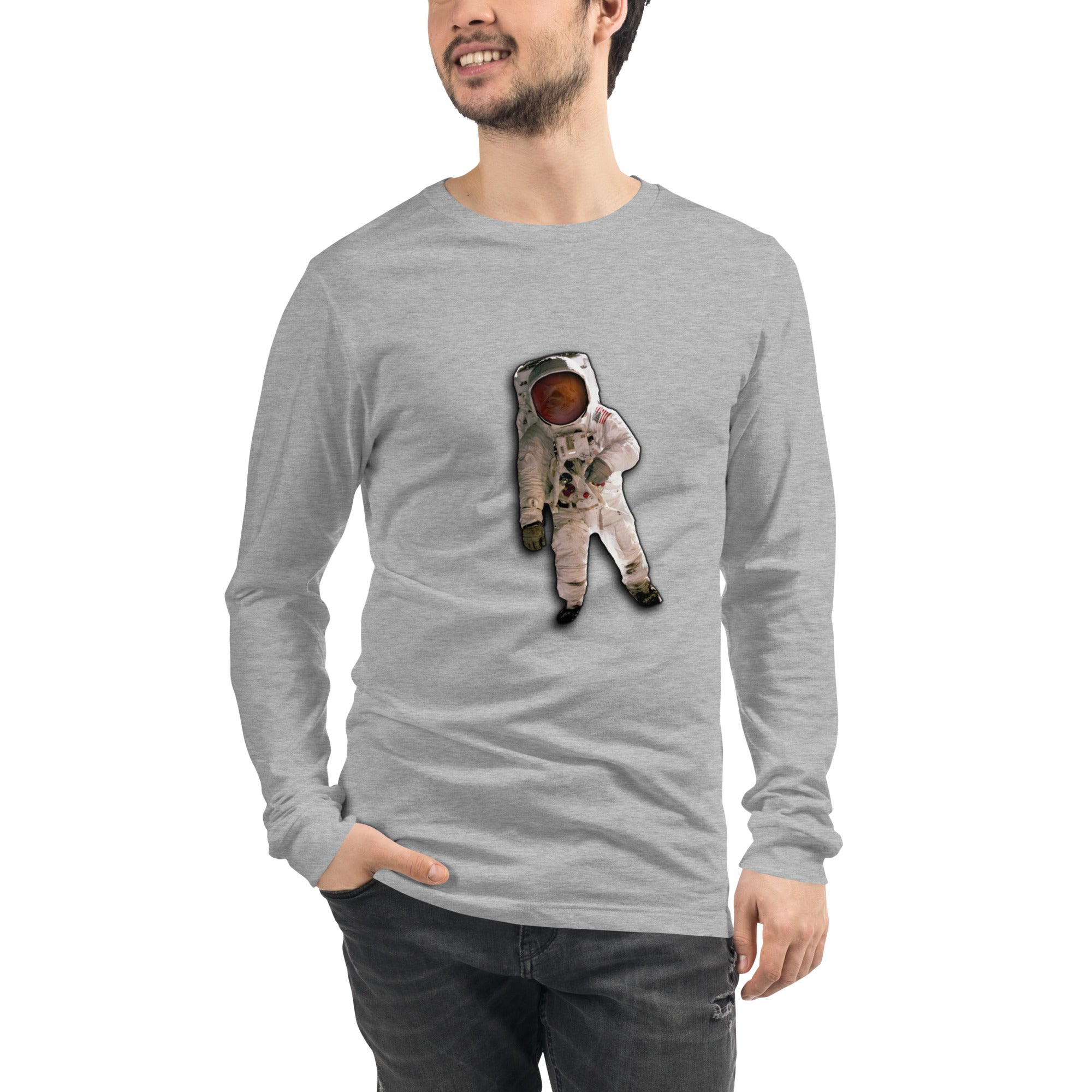 Space Cat Astronaut long sleeve t-shirt (no background)