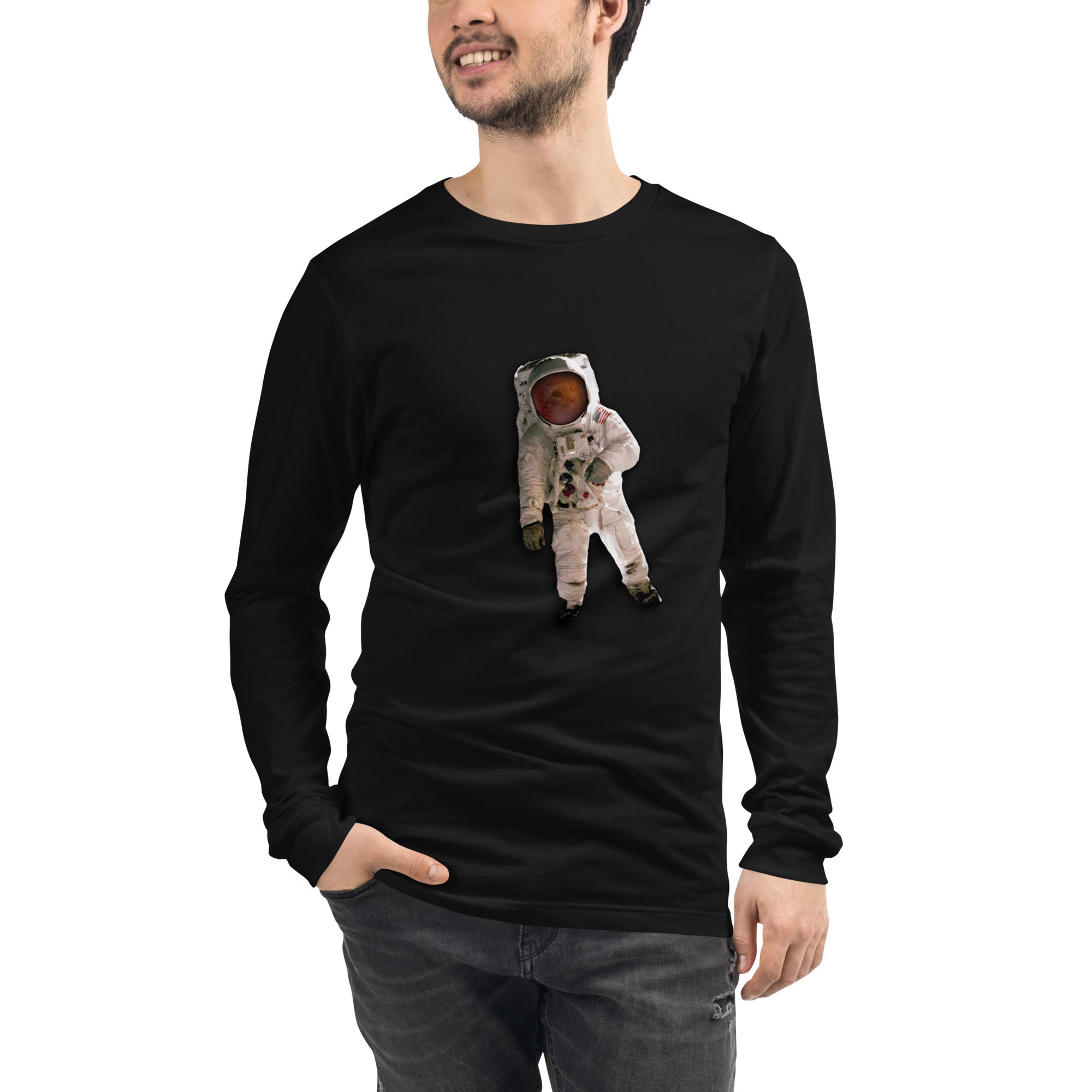 Space Cat Astronaut long sleeve t-shirt (no background)