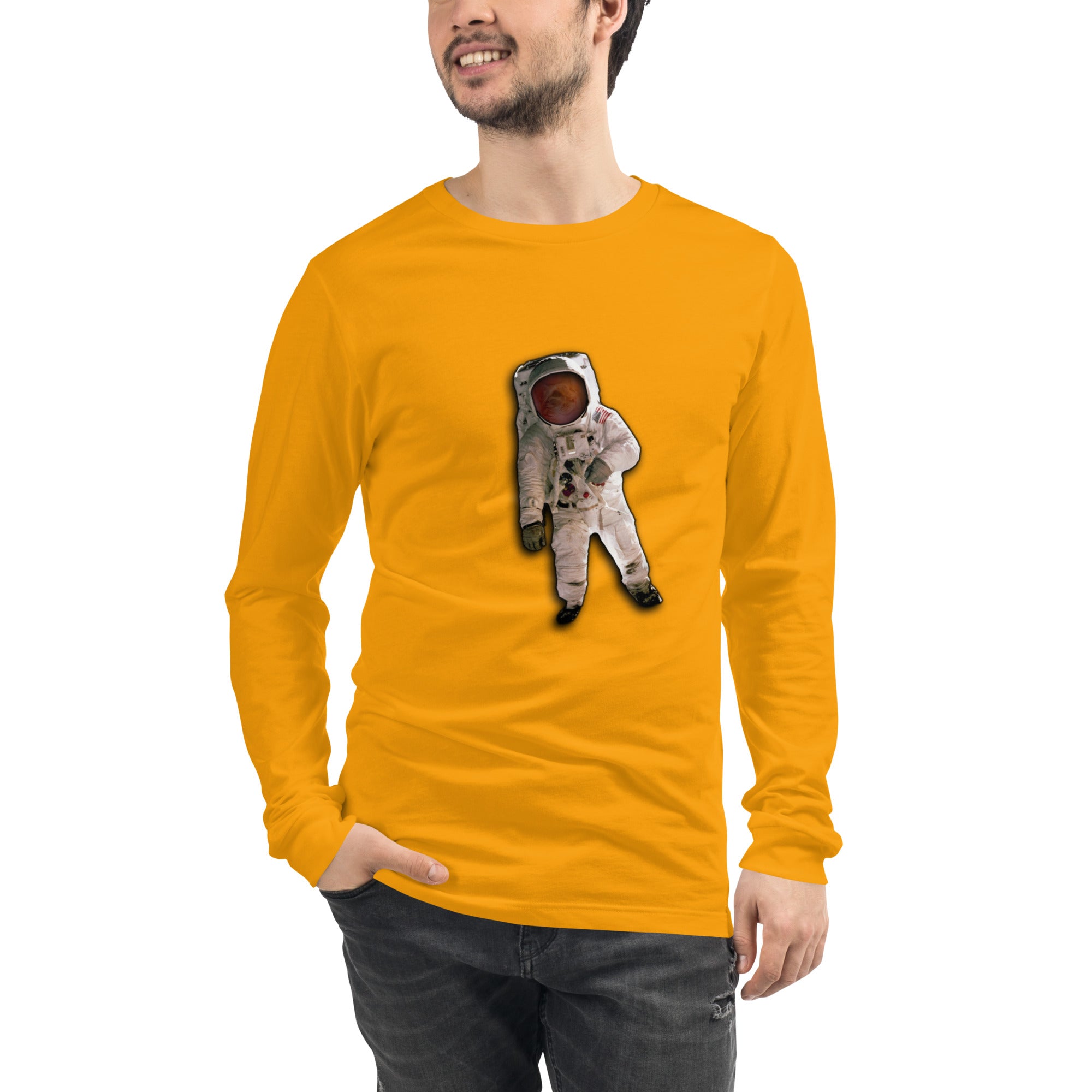 Space Cat Astronaut long sleeve t-shirt (no background)