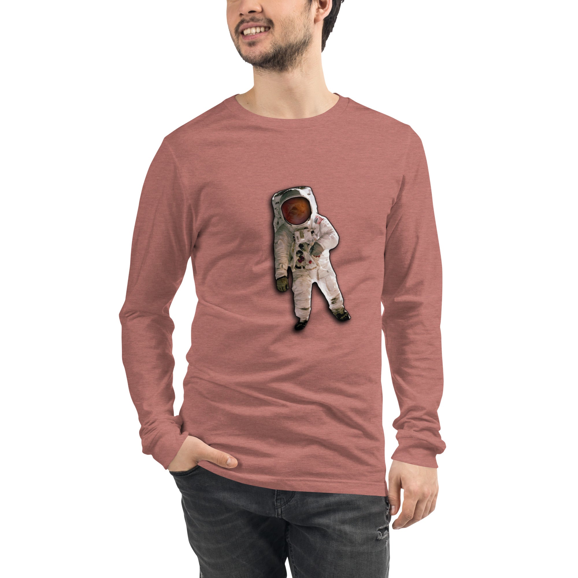 Space Cat Astronaut long sleeve t-shirt (no background)