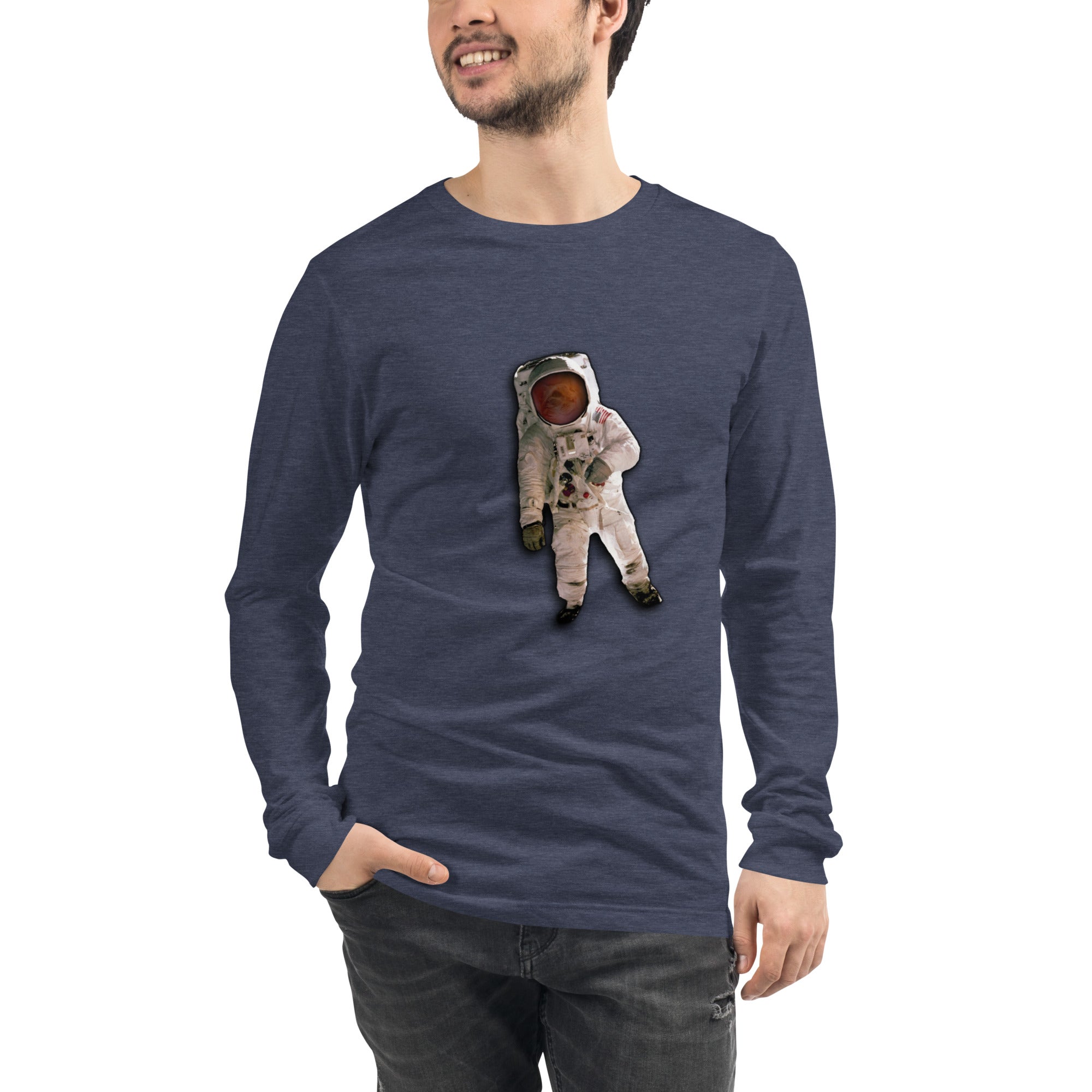 Space Cat Astronaut long sleeve t-shirt (no background)