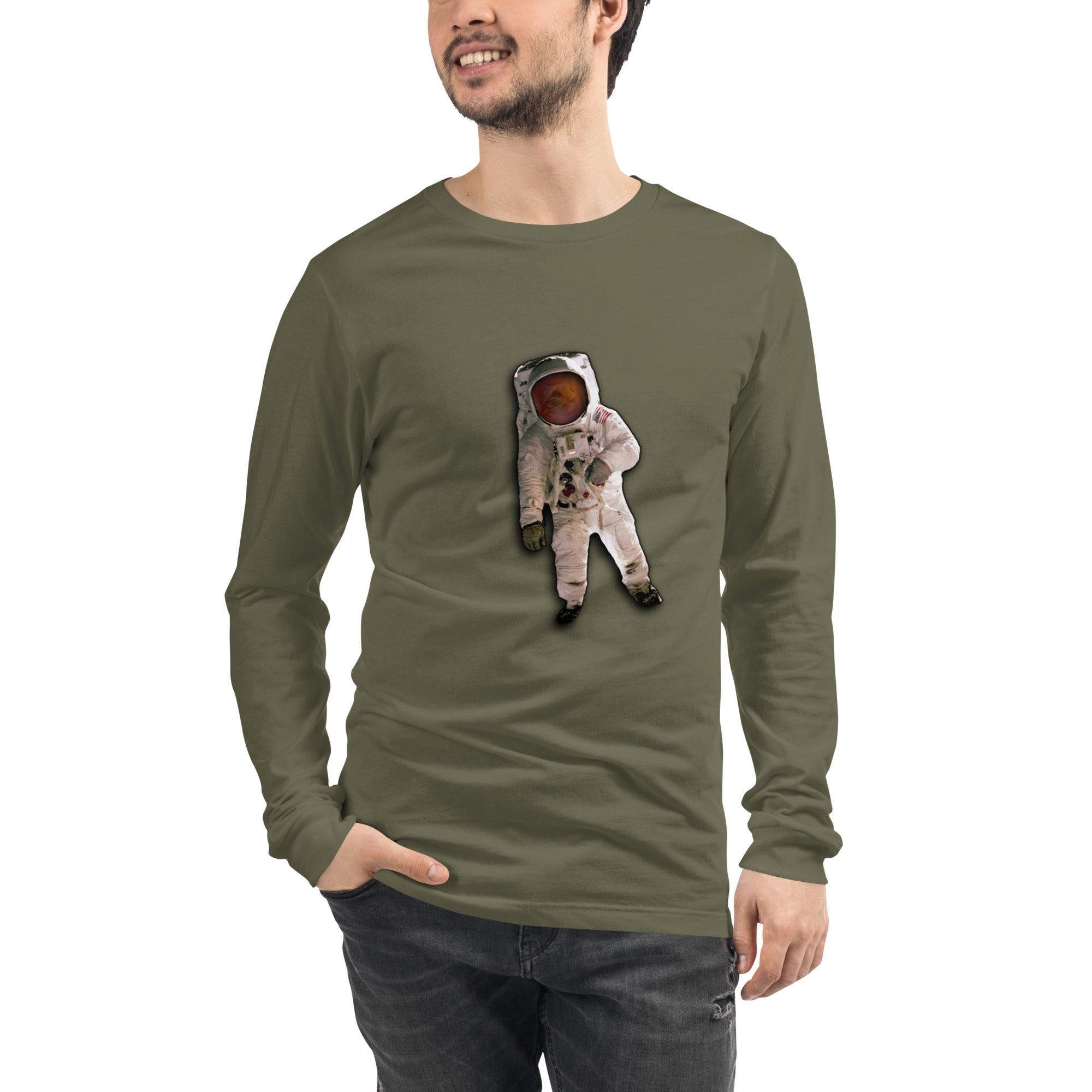 Space Cat Astronaut long sleeve t-shirt (no background)