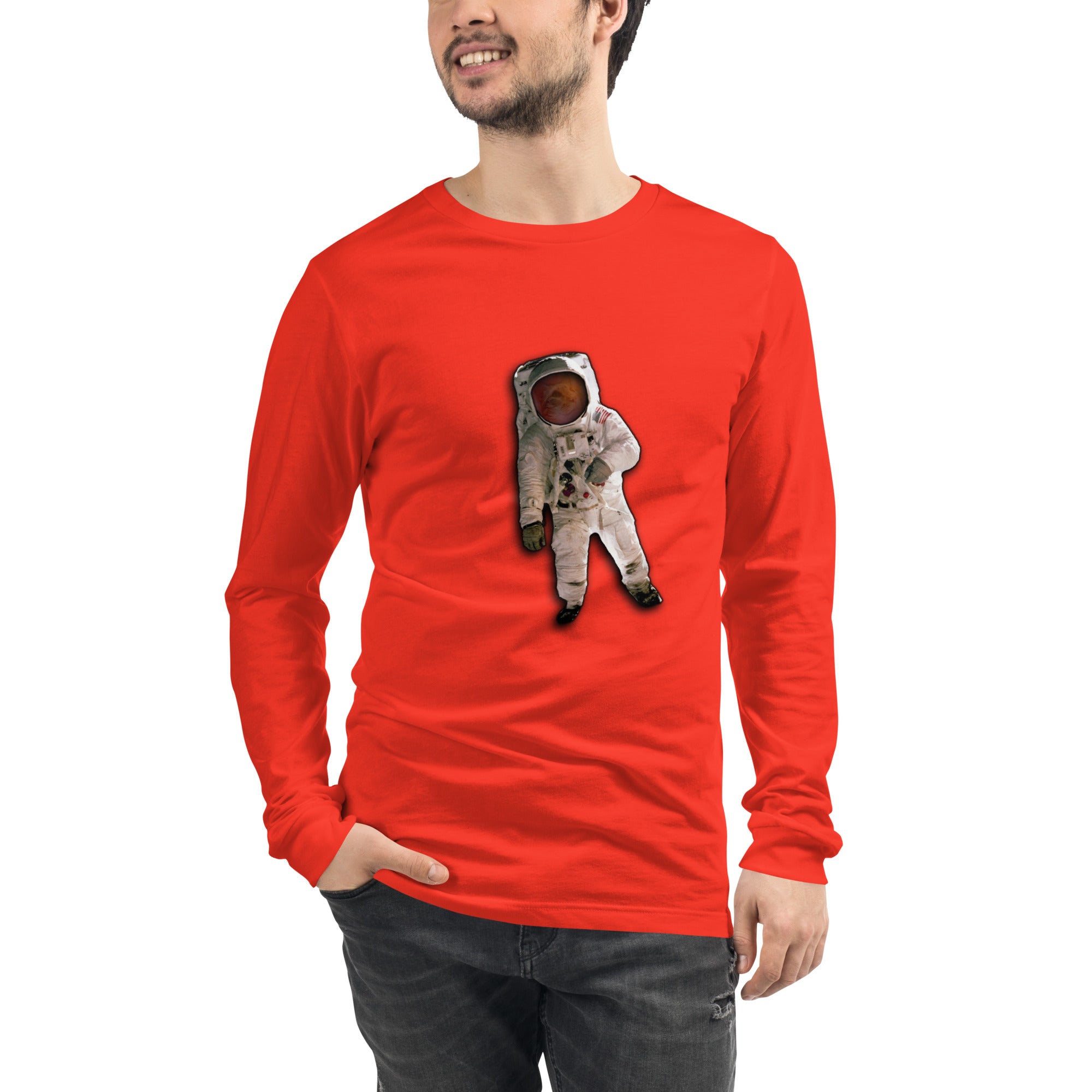 Space Cat Astronaut long sleeve t-shirt (no background)