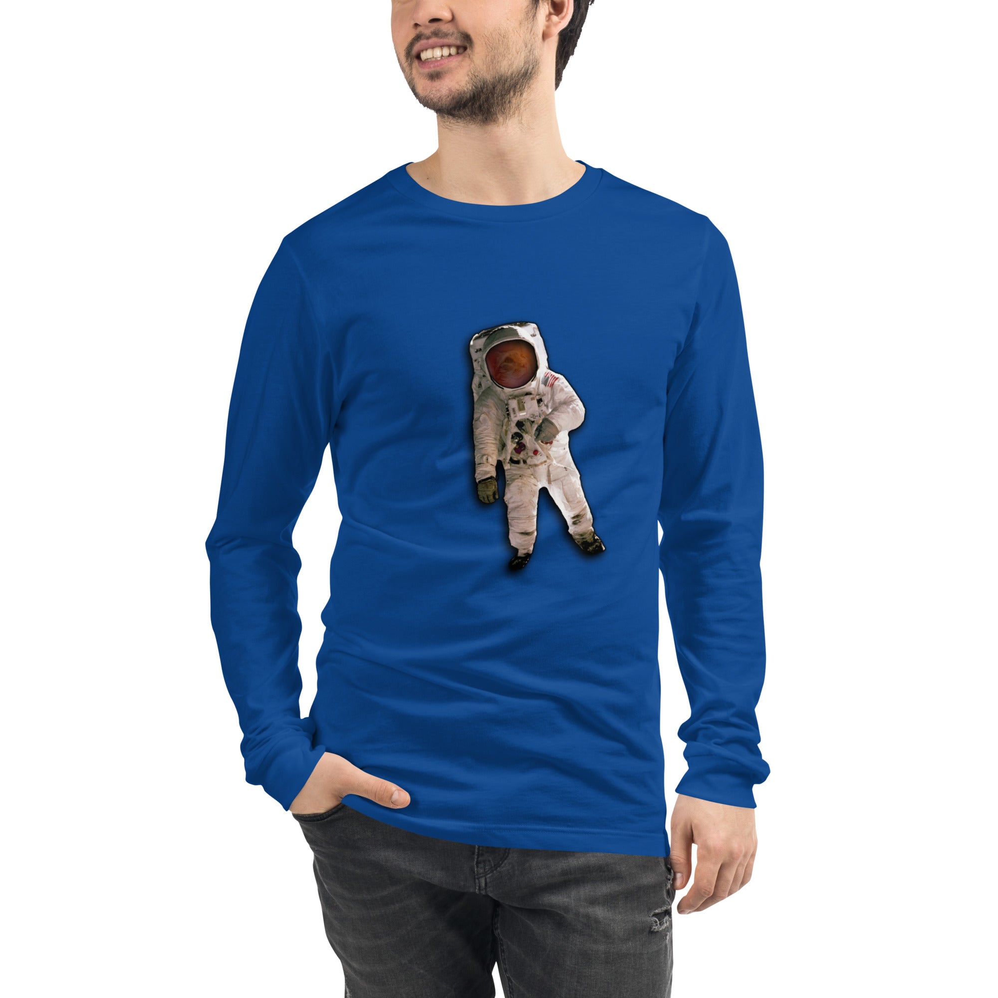 Space Cat Astronaut long sleeve t-shirt (no background)