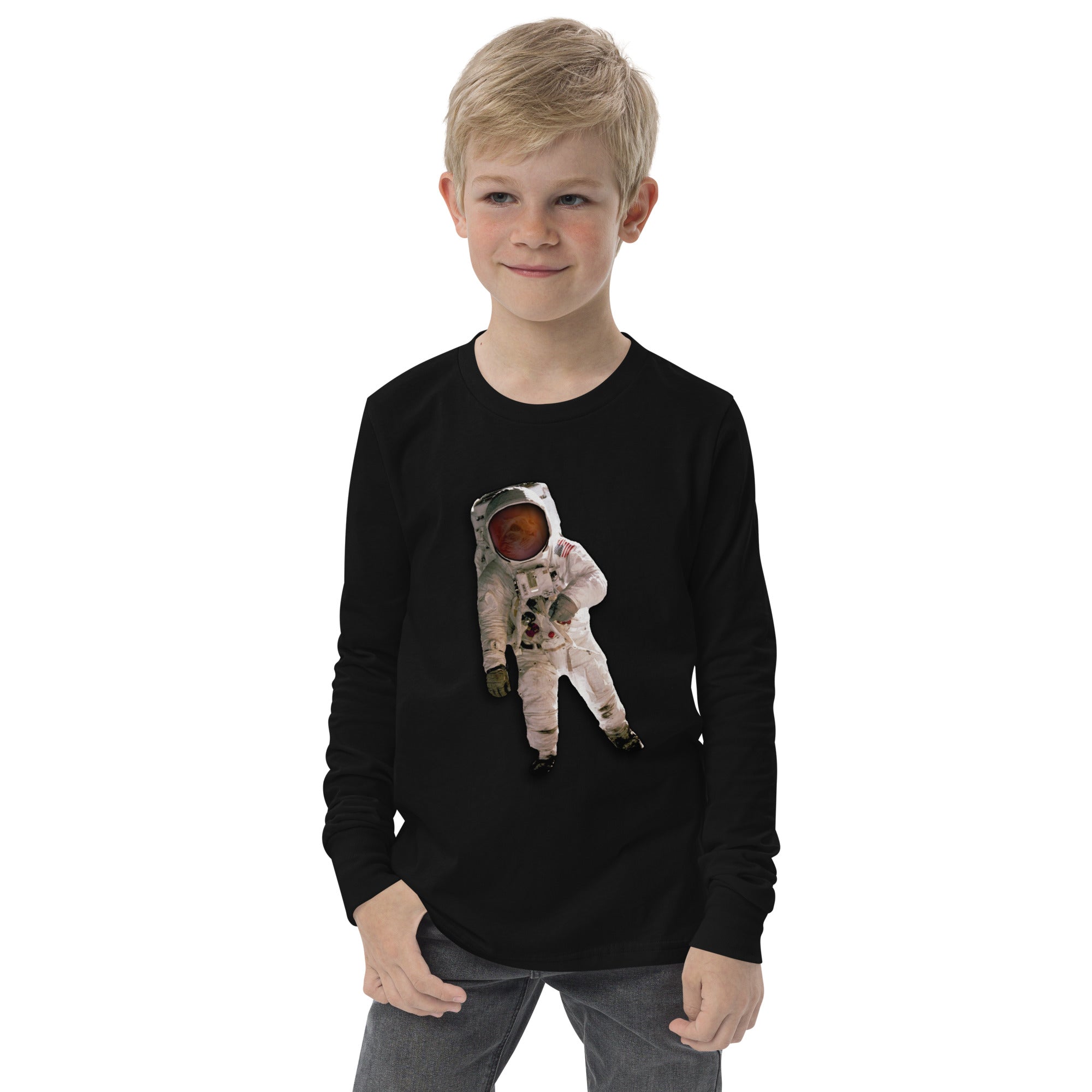 Space Cat Astronaut long sleeve t-shirt (no background)