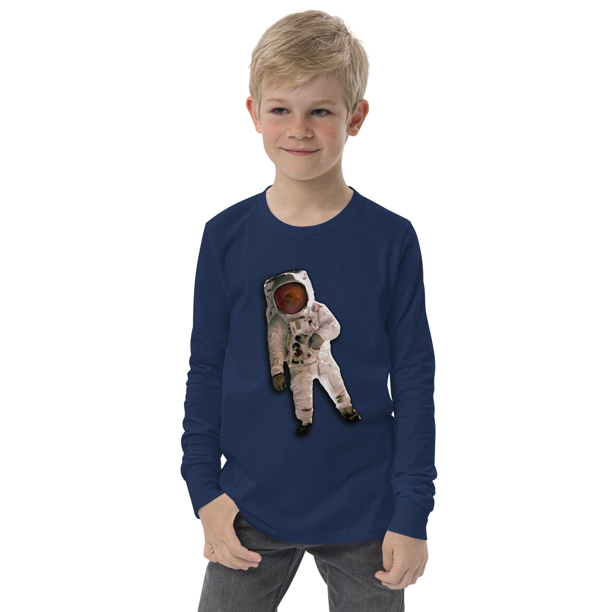 Space Cat Astronaut long sleeve t-shirt (no background)