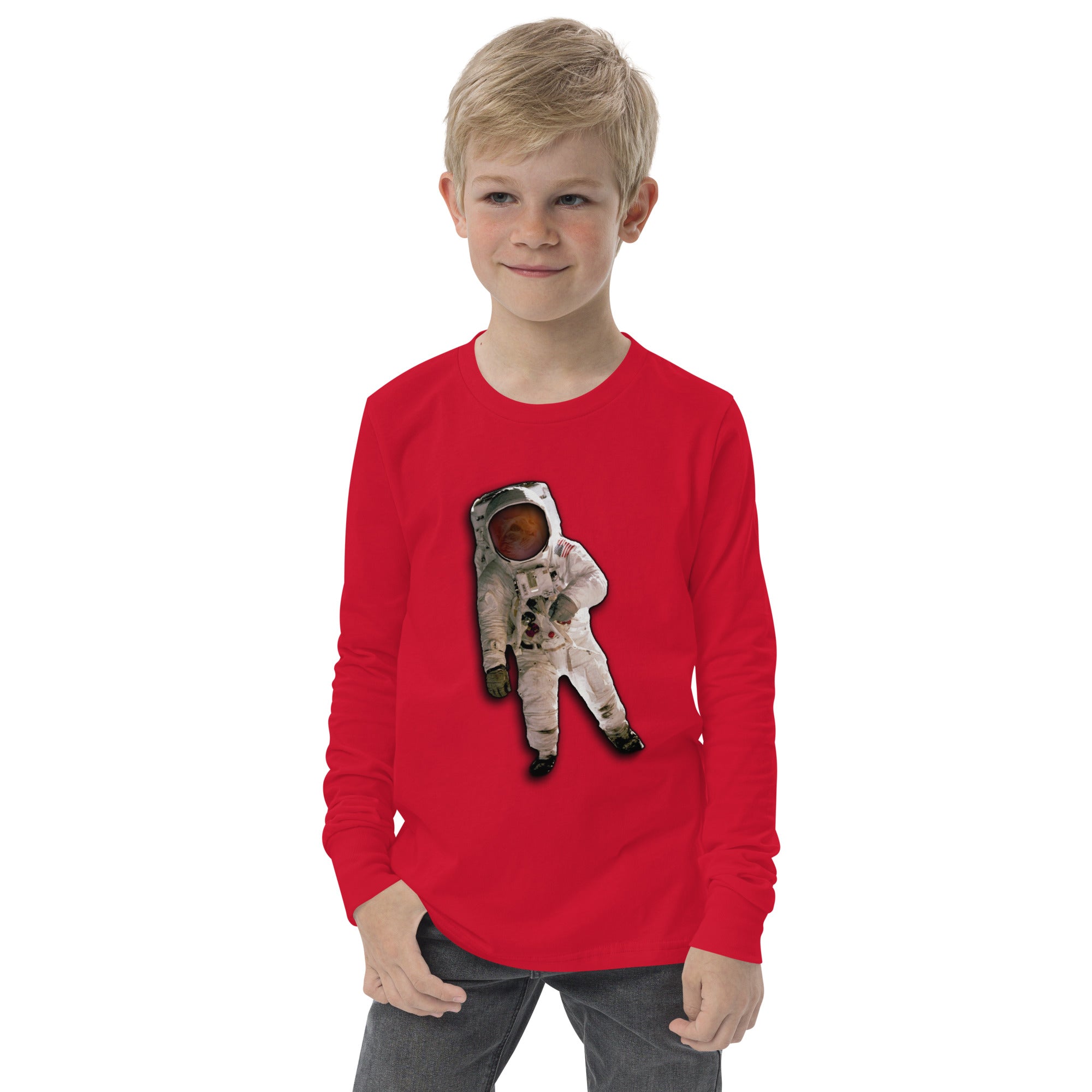 Space Cat Astronaut long sleeve t-shirt (no background)