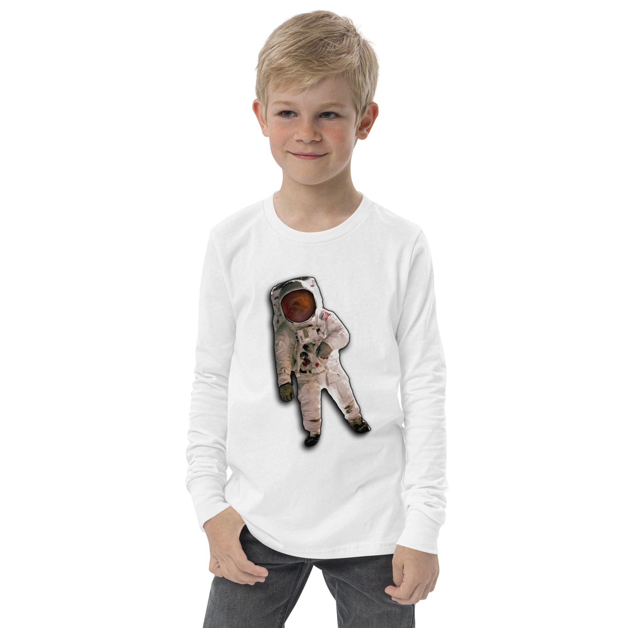 Space Cat Astronaut long sleeve t-shirt (no background)