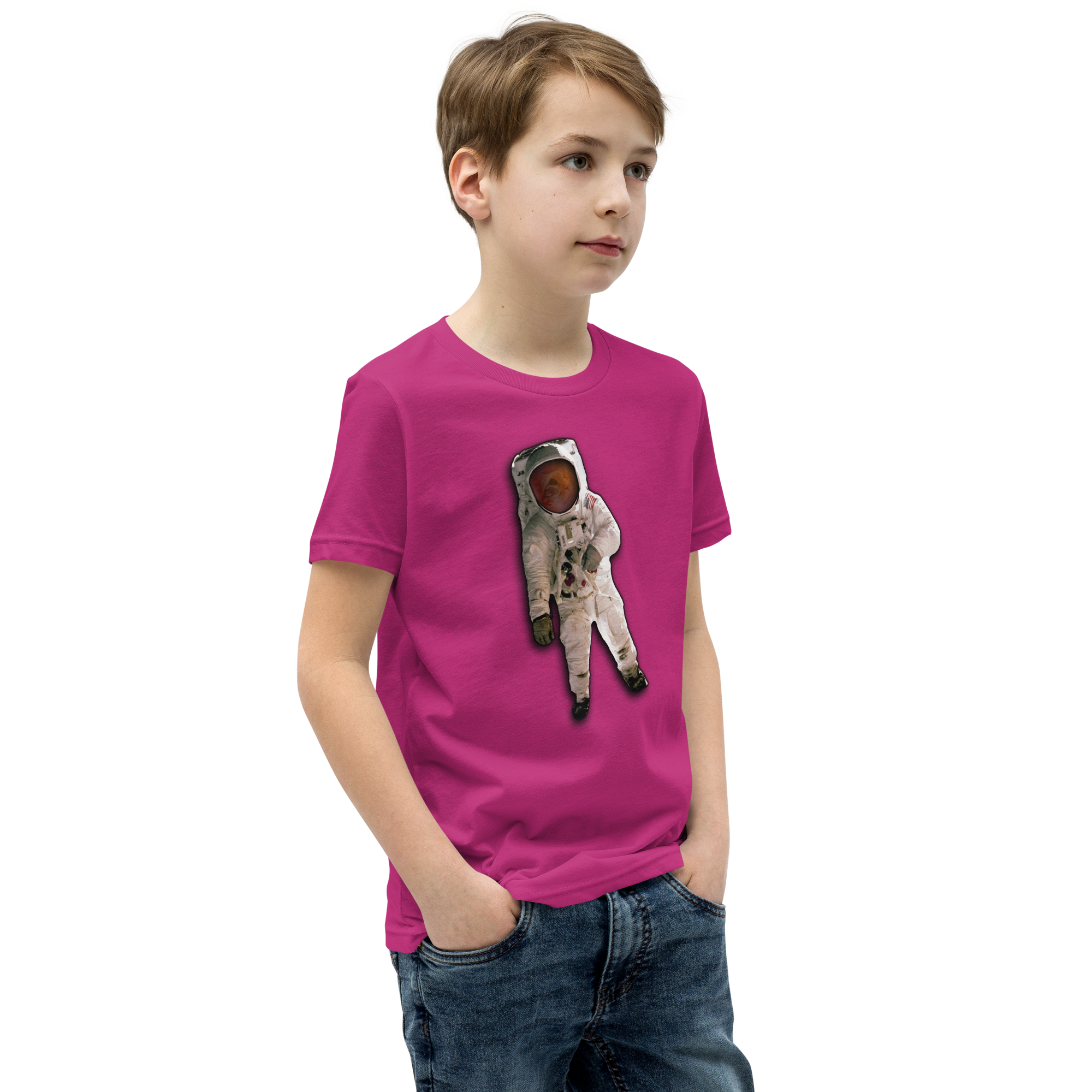 Space Cat Astronaut Kids T-shirt (no background)