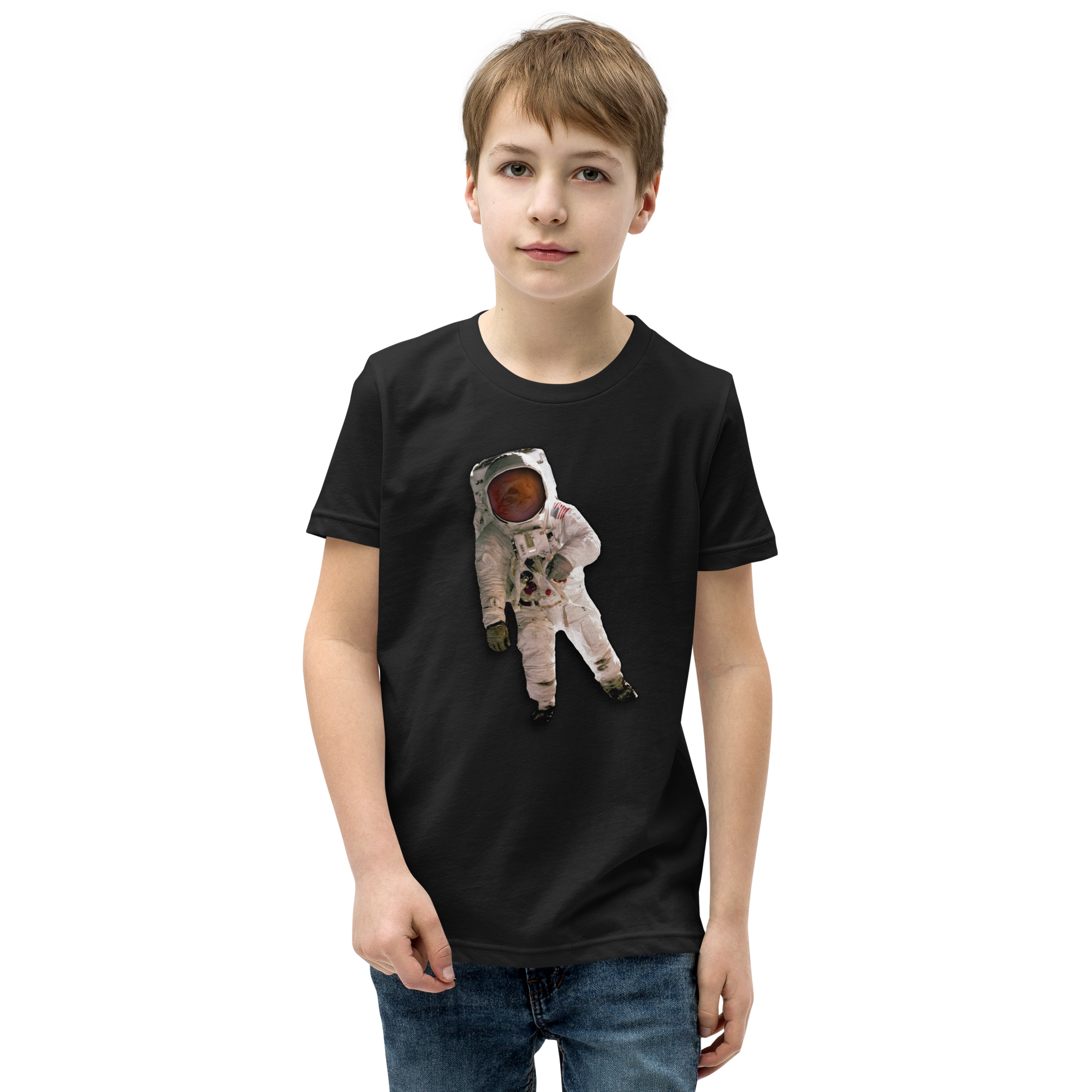 Space Cat Astronaut Kids T-shirt (no background)