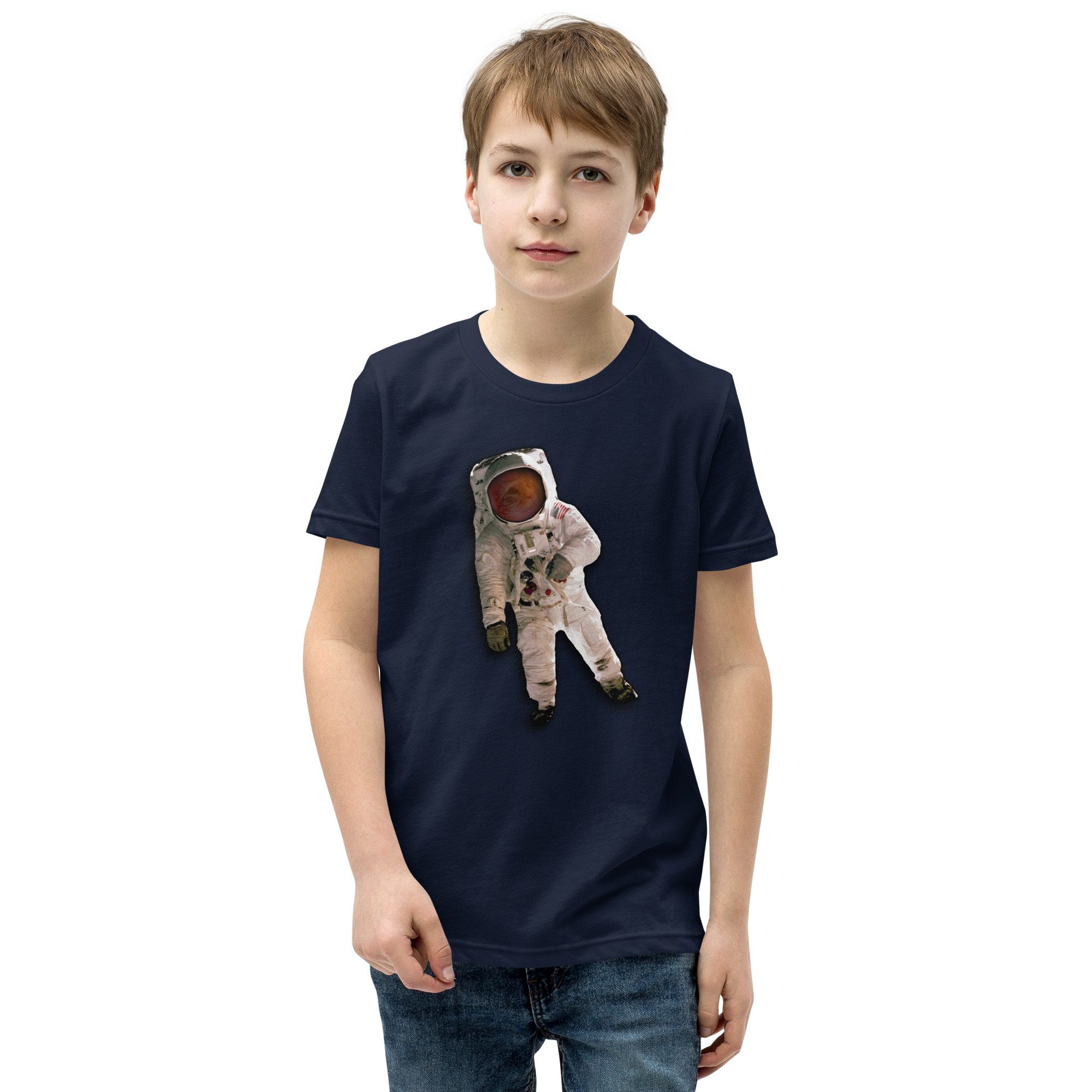 Space Cat Astronaut Kids T-shirt (no background)