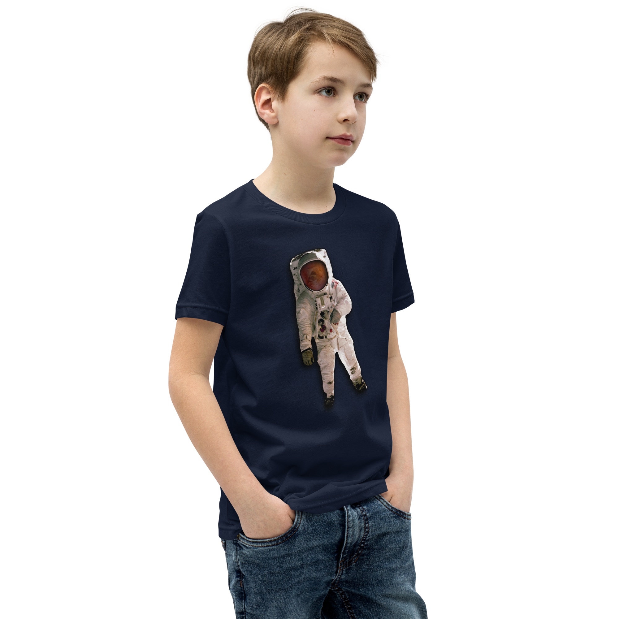 Space Cat Astronaut Kids T-shirt (no background)