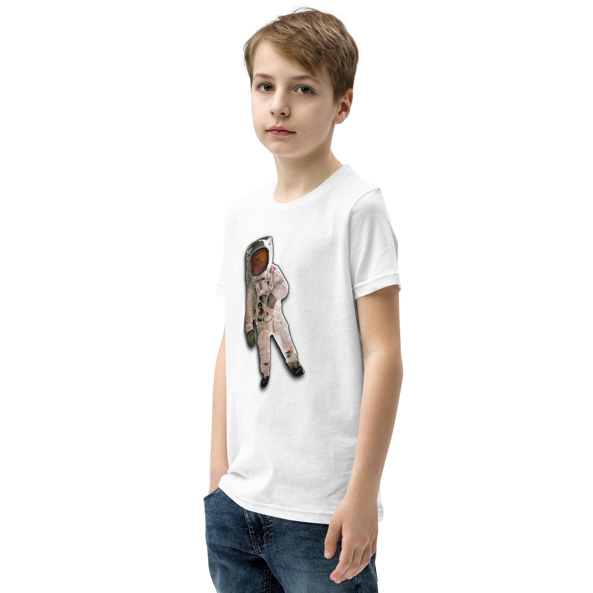 Space Cat Astronaut Kids T-shirt (no background)