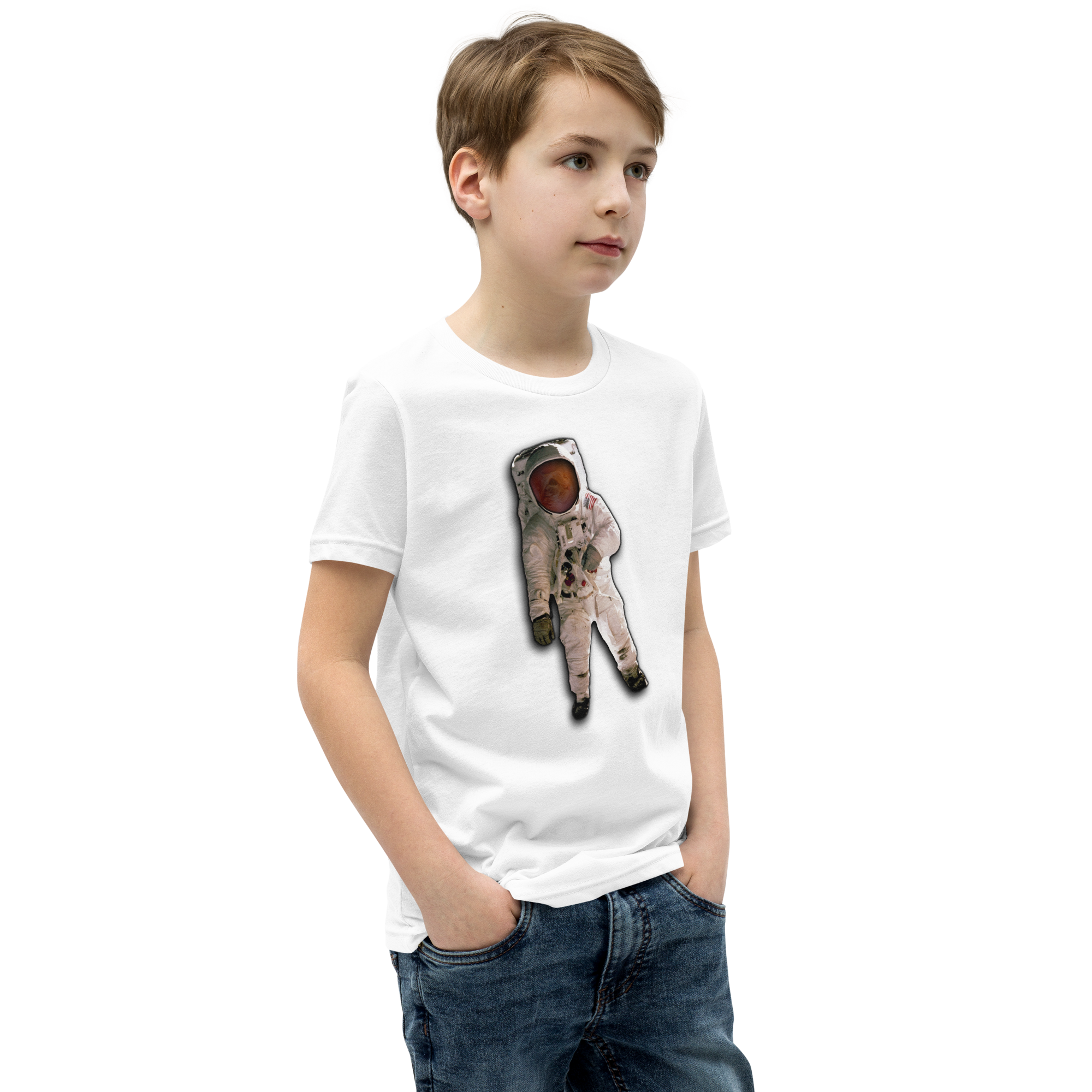 Space Cat Astronaut Kids T-shirt (no background)